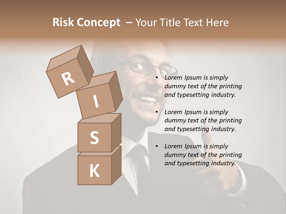 Businessman Liar Glasses PowerPoint Template