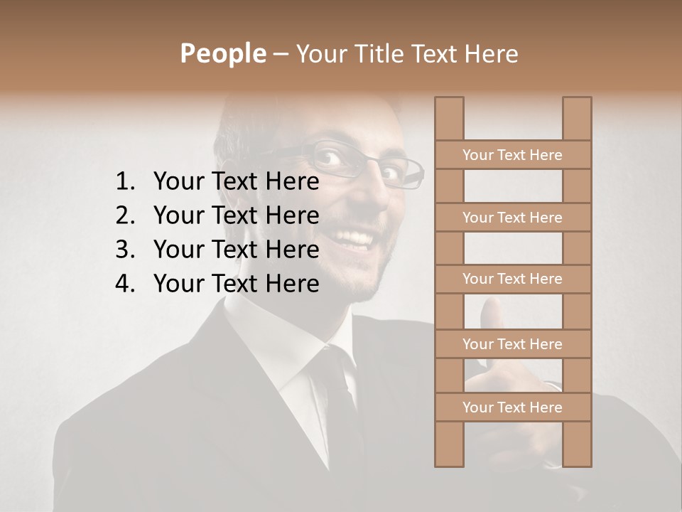 Businessman Liar Glasses PowerPoint Template