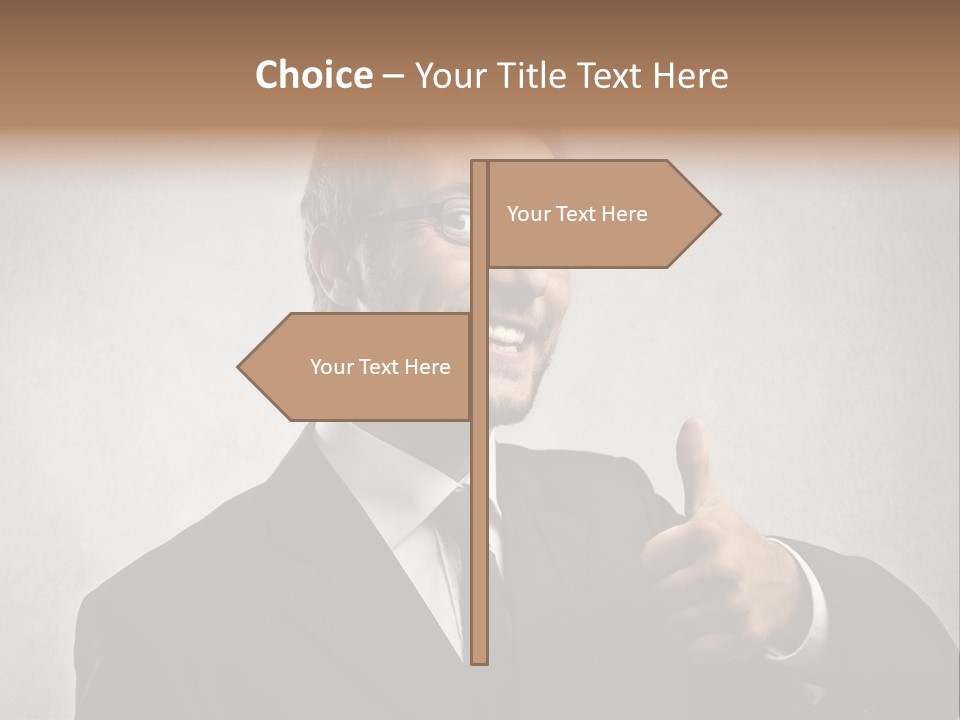 Businessman Liar Glasses PowerPoint Template