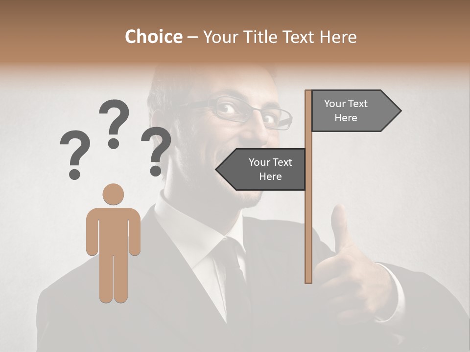 Businessman Liar Glasses PowerPoint Template