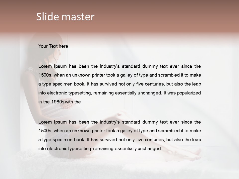 Caucasian Young Curtains PowerPoint Template