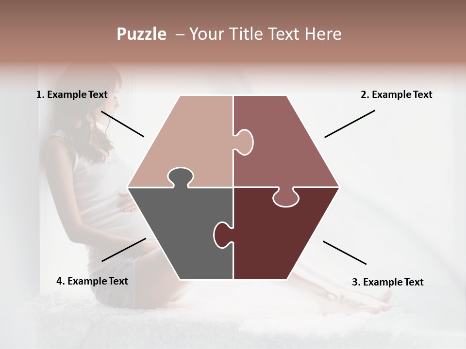 Caucasian Young Curtains PowerPoint Template