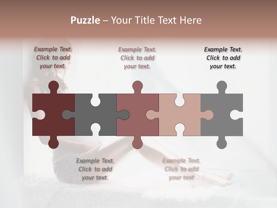 Caucasian Young Curtains PowerPoint Template