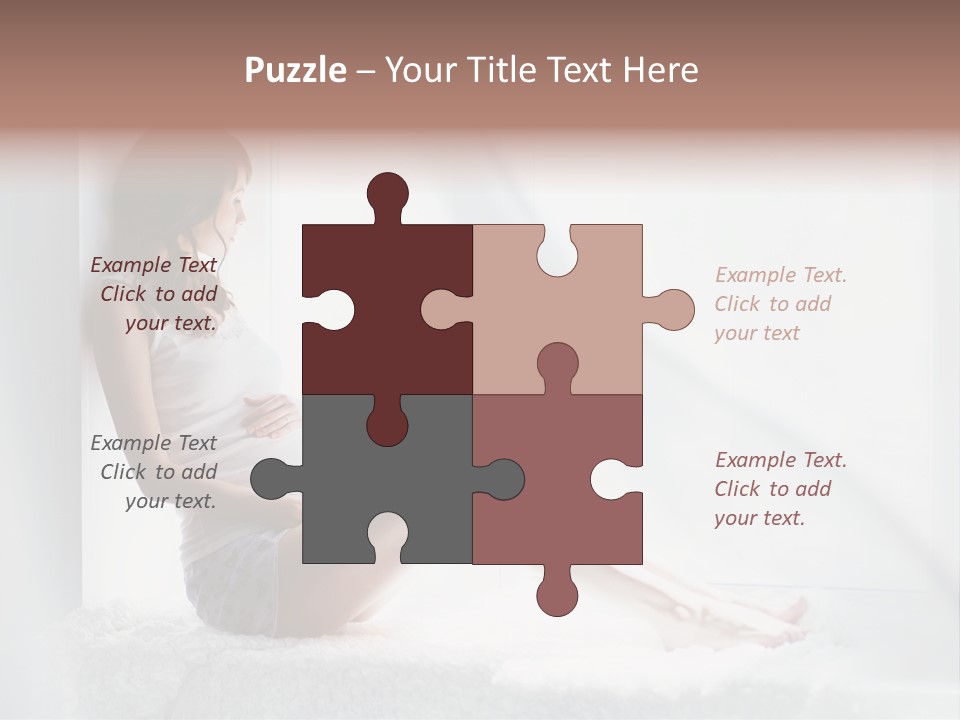 Caucasian Young Curtains PowerPoint Template