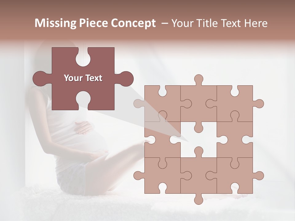 Caucasian Young Curtains PowerPoint Template