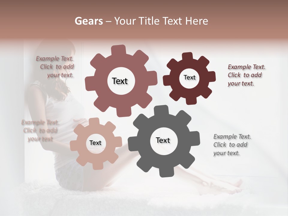 Caucasian Young Curtains PowerPoint Template