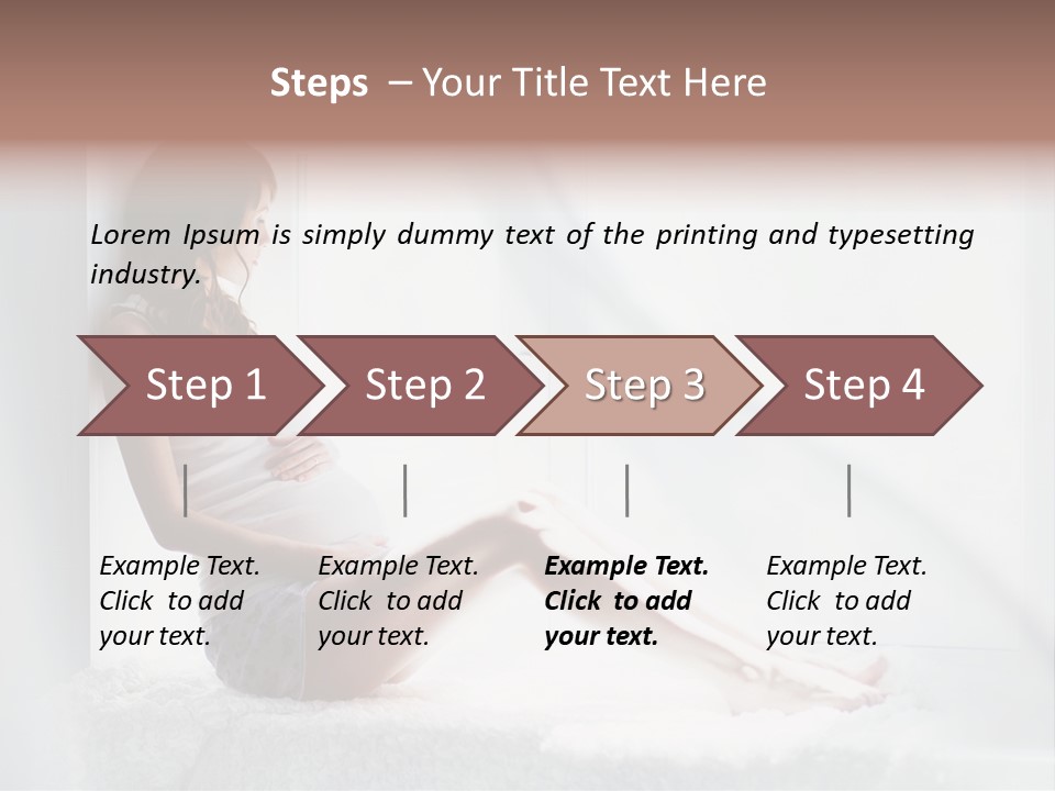 Caucasian Young Curtains PowerPoint Template