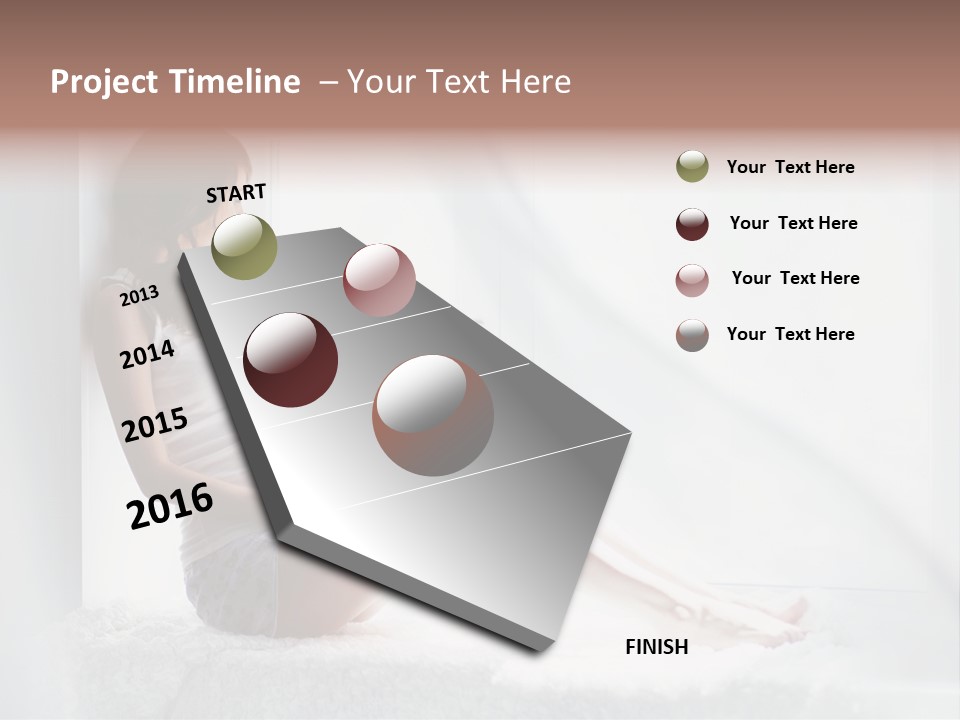 Caucasian Young Curtains PowerPoint Template