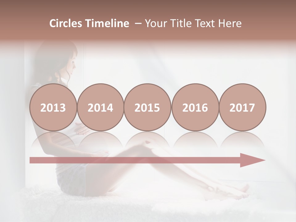 Caucasian Young Curtains PowerPoint Template