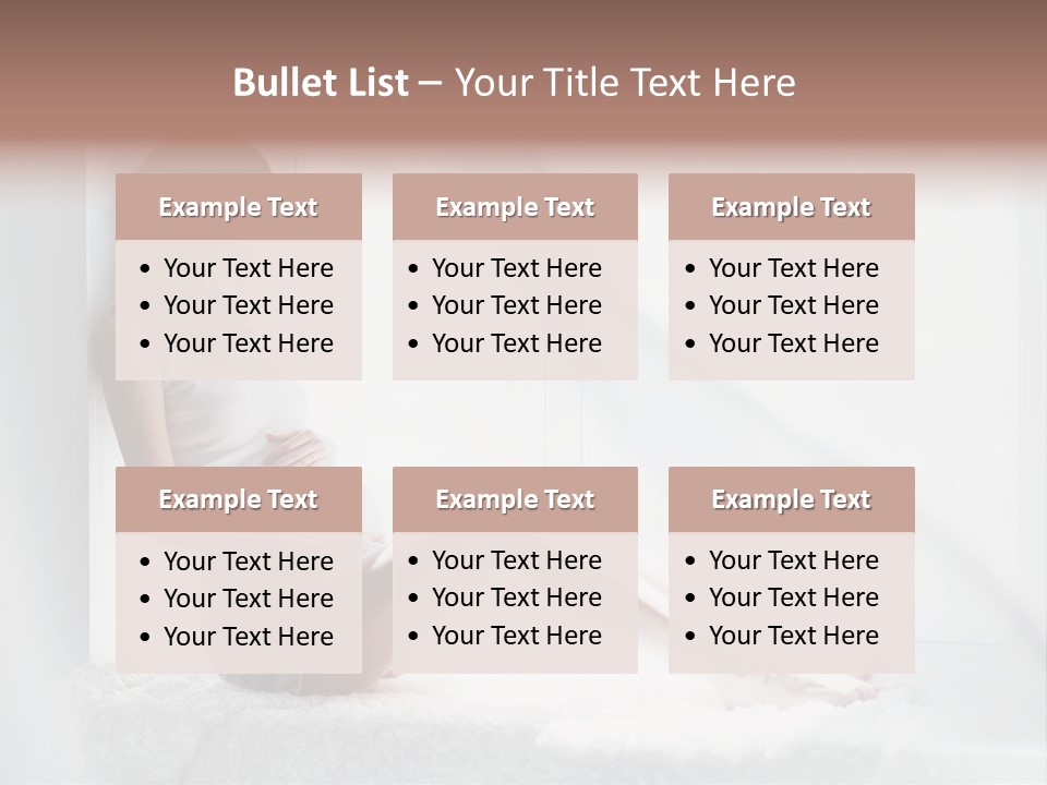 Caucasian Young Curtains PowerPoint Template