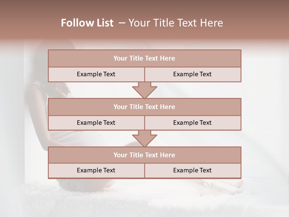 Caucasian Young Curtains PowerPoint Template