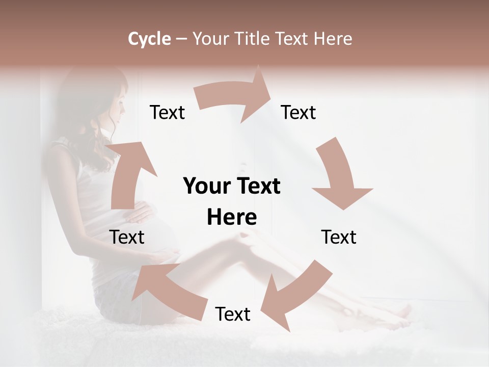 Caucasian Young Curtains PowerPoint Template