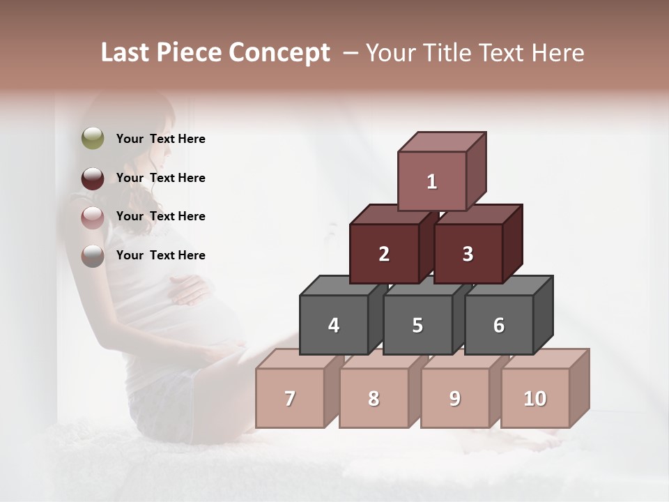 Caucasian Young Curtains PowerPoint Template