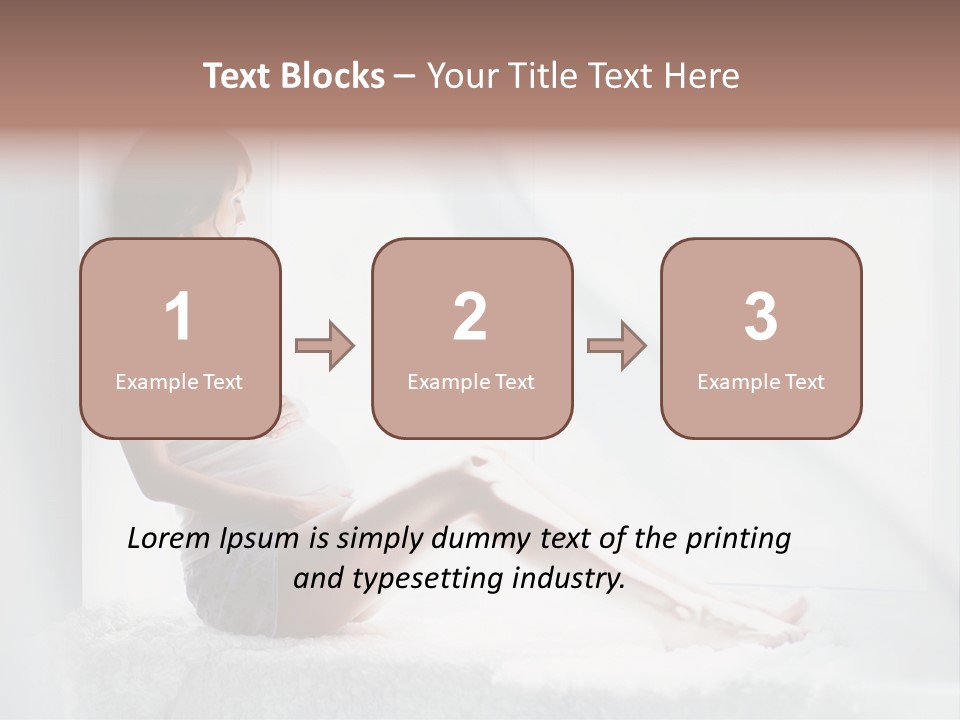 Caucasian Young Curtains PowerPoint Template