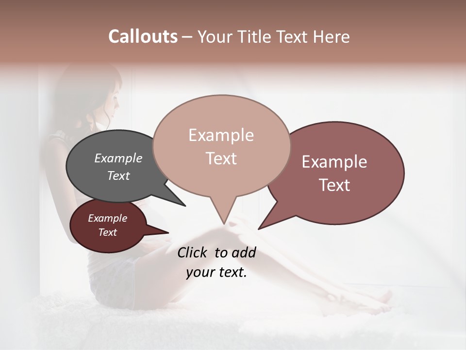 Caucasian Young Curtains PowerPoint Template