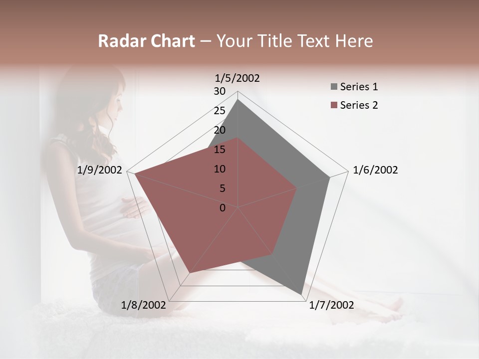Caucasian Young Curtains PowerPoint Template