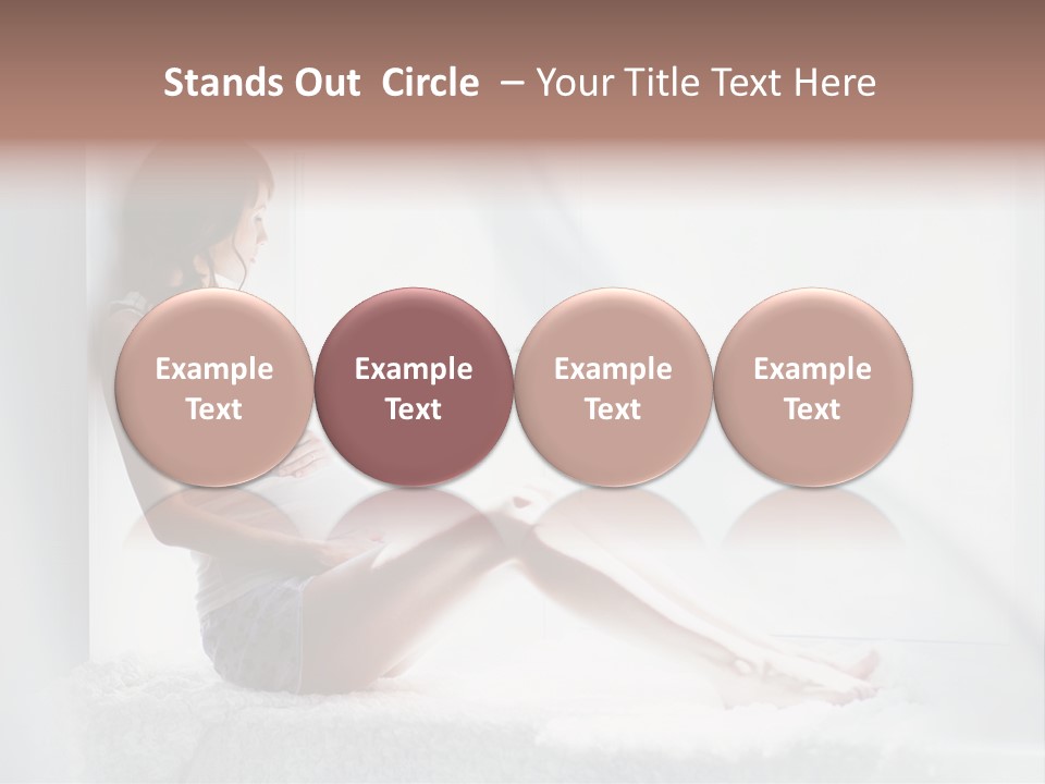 Caucasian Young Curtains PowerPoint Template