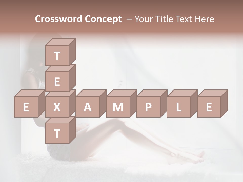 Caucasian Young Curtains PowerPoint Template