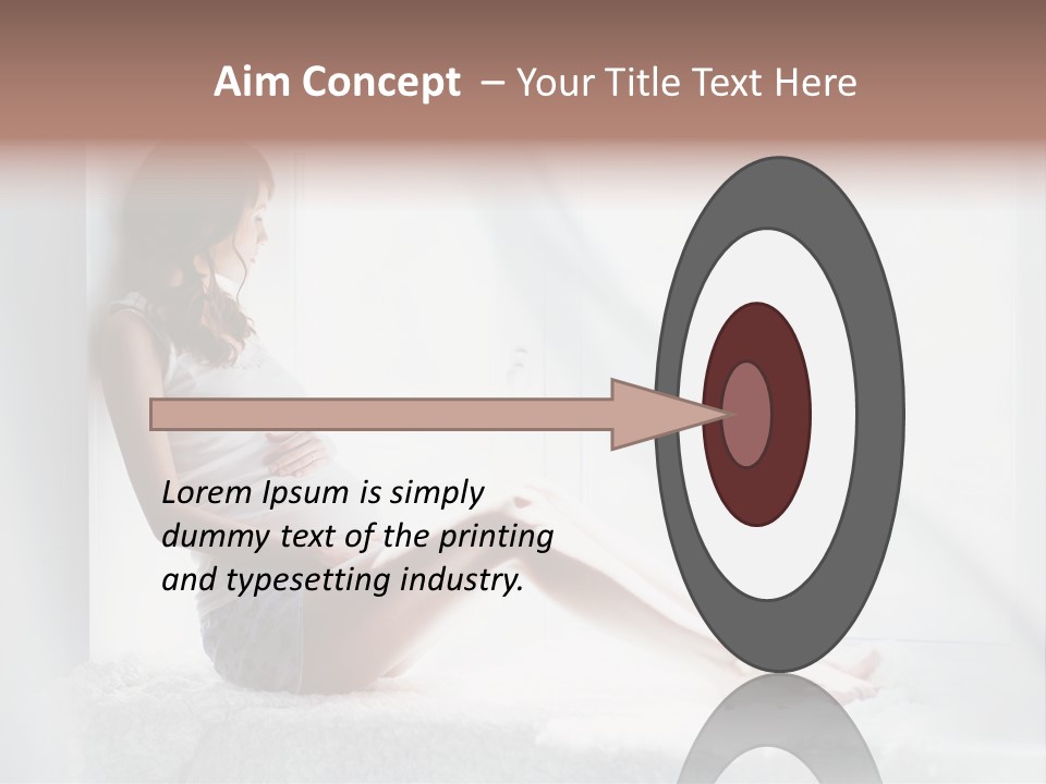 Caucasian Young Curtains PowerPoint Template