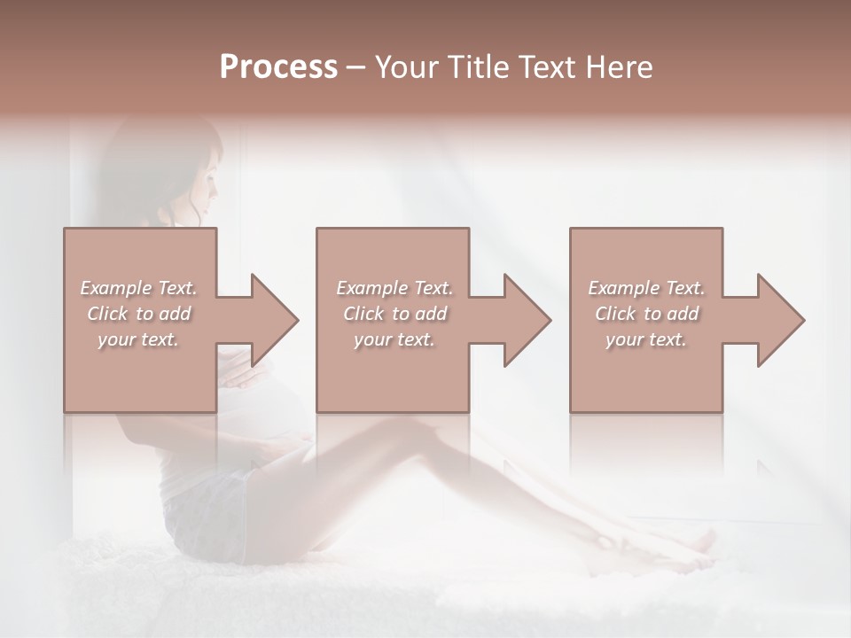 Caucasian Young Curtains PowerPoint Template