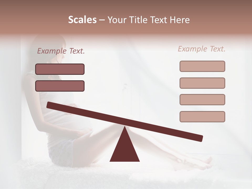 Caucasian Young Curtains PowerPoint Template