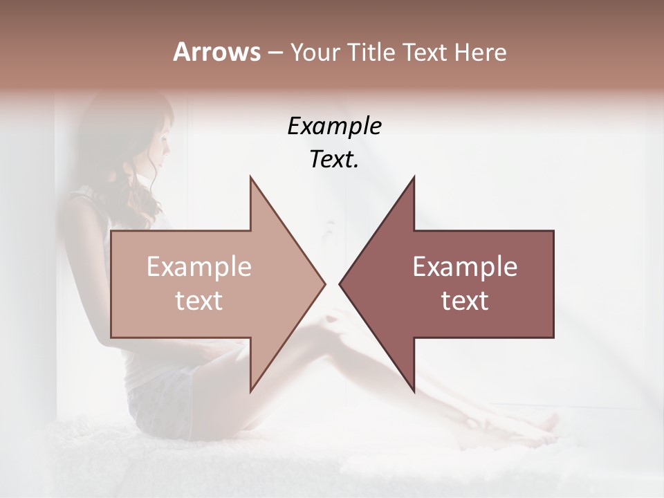 Caucasian Young Curtains PowerPoint Template