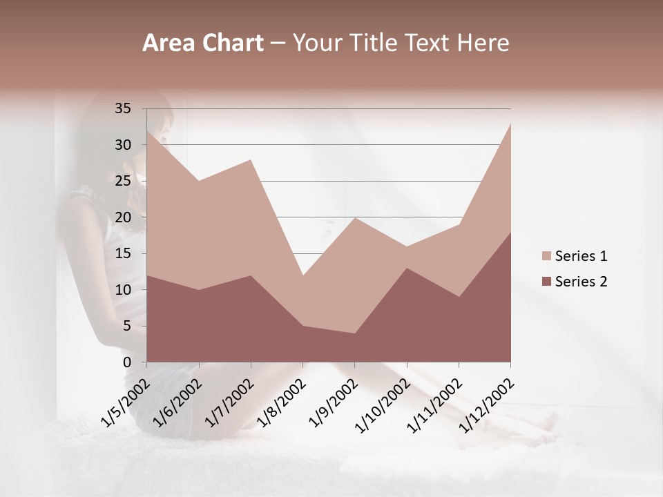 Caucasian Young Curtains PowerPoint Template