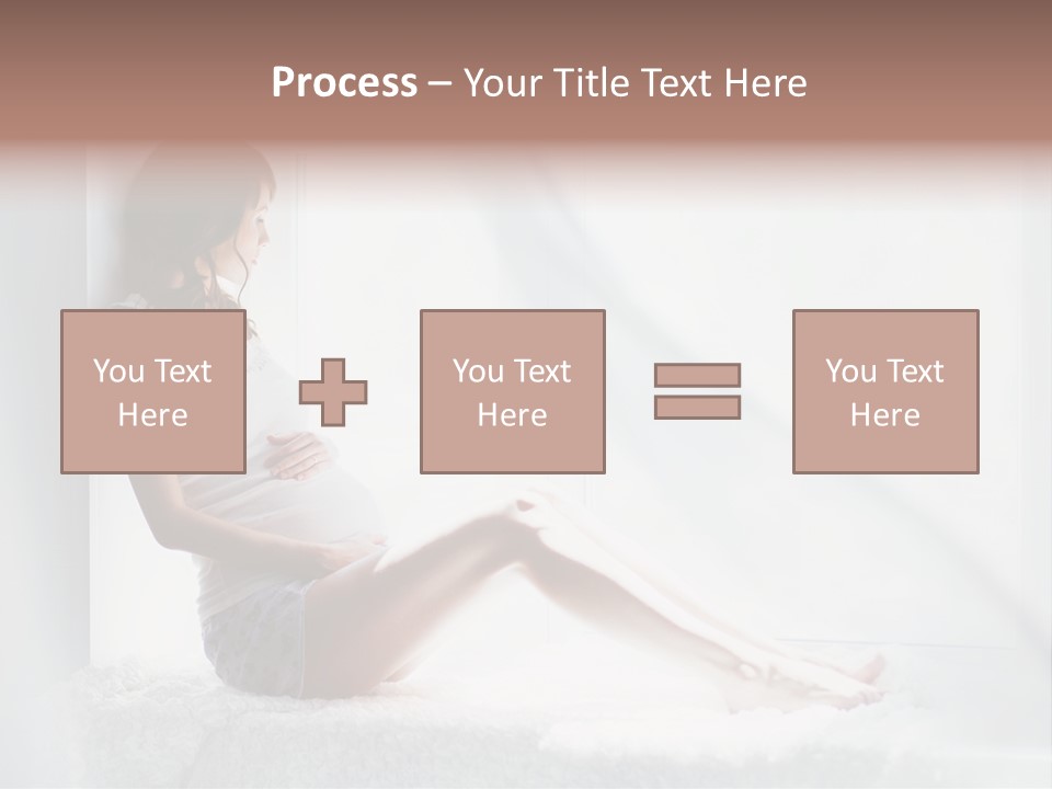 Caucasian Young Curtains PowerPoint Template