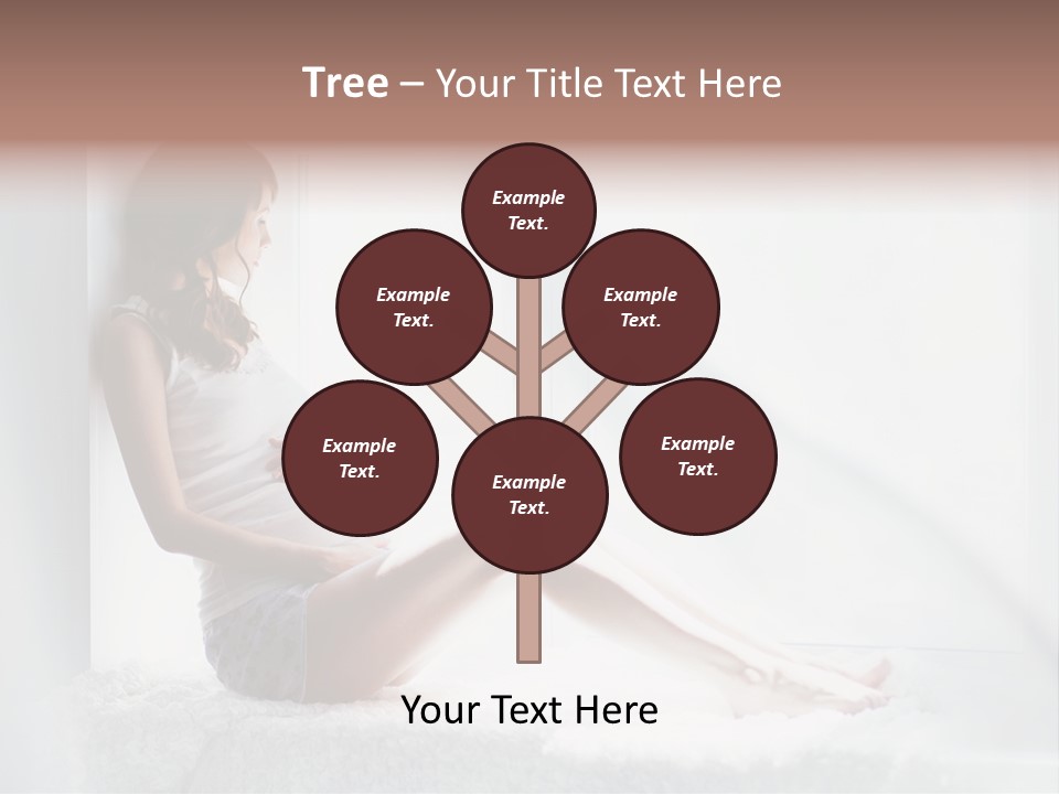 Caucasian Young Curtains PowerPoint Template