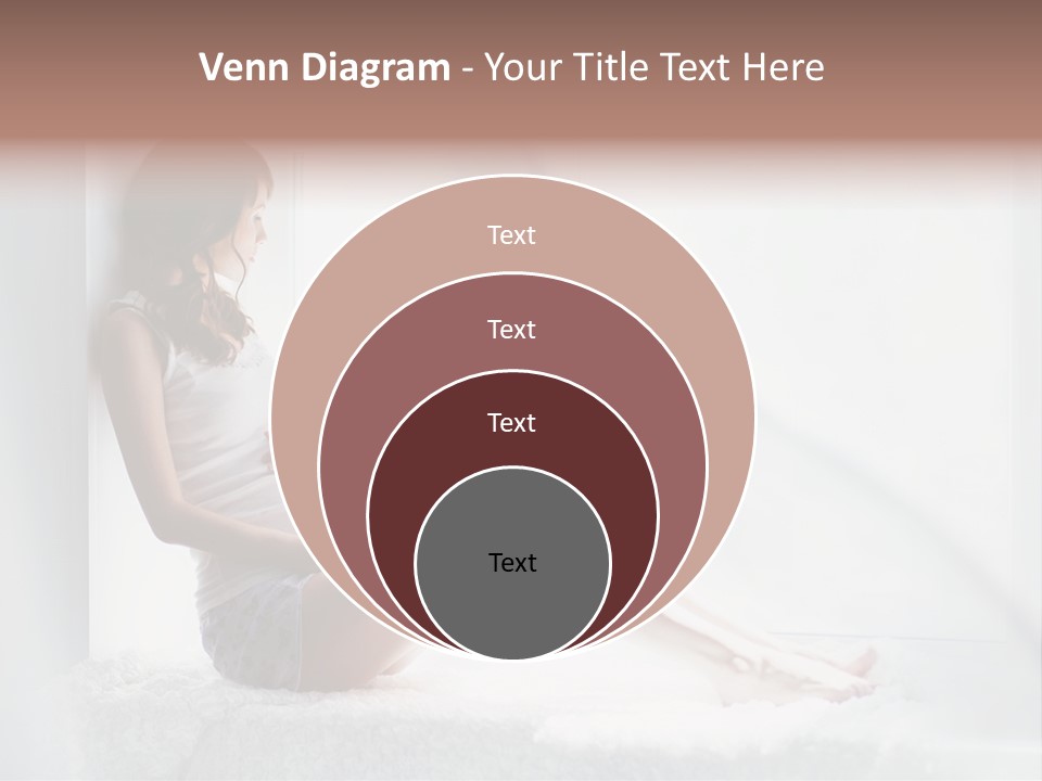 Caucasian Young Curtains PowerPoint Template