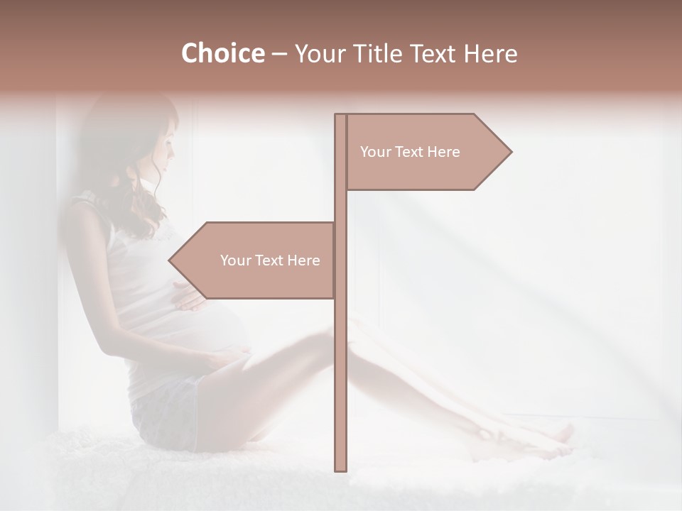 Caucasian Young Curtains PowerPoint Template