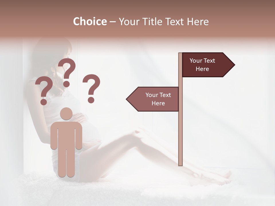 Caucasian Young Curtains PowerPoint Template