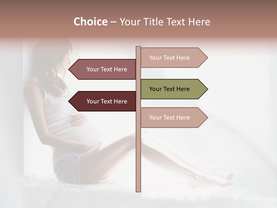 Caucasian Young Curtains PowerPoint Template