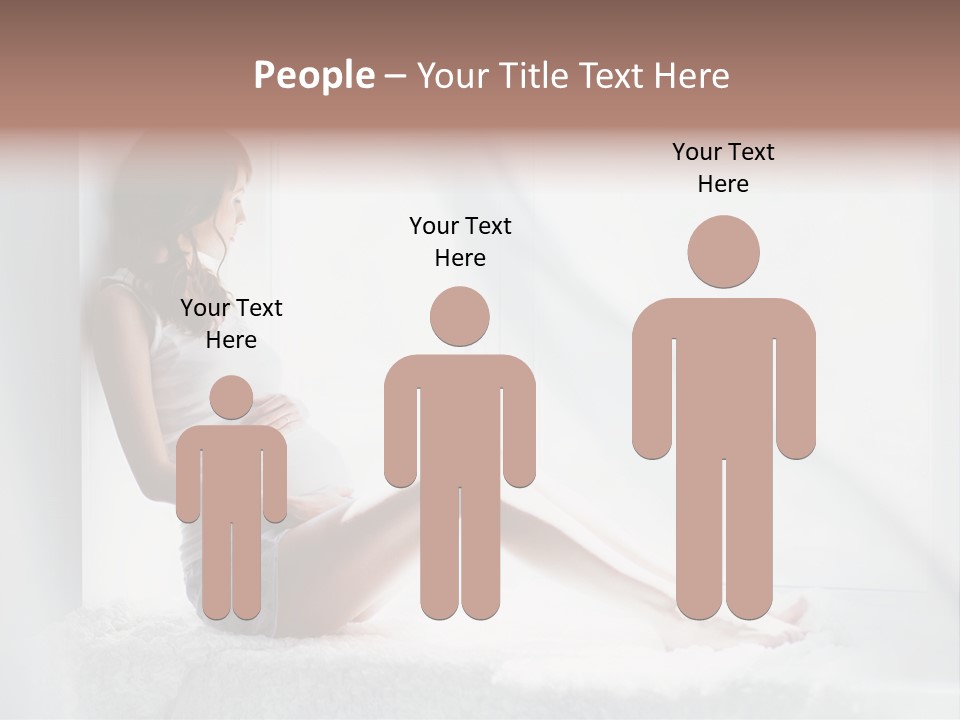 Caucasian Young Curtains PowerPoint Template