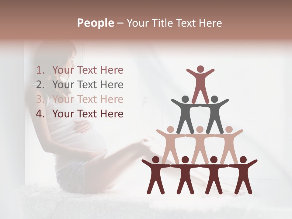 Caucasian Young Curtains PowerPoint Template