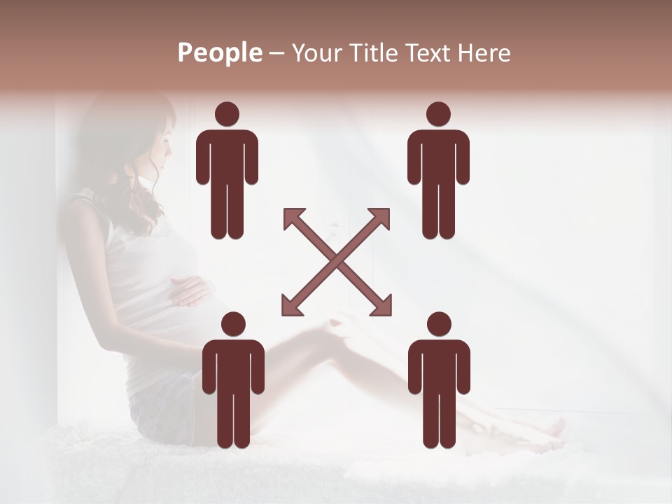 Caucasian Young Curtains PowerPoint Template