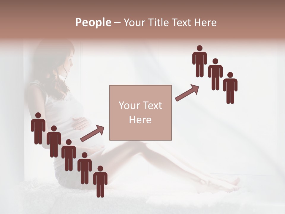 Caucasian Young Curtains PowerPoint Template