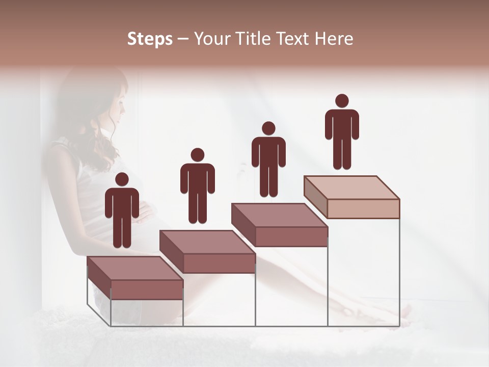 Caucasian Young Curtains PowerPoint Template