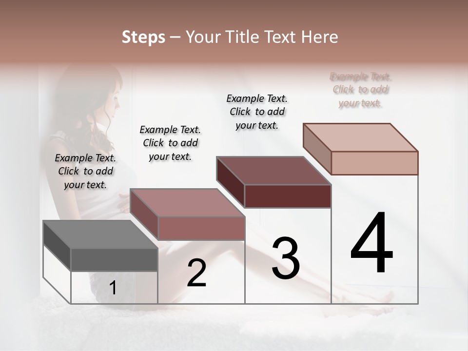Caucasian Young Curtains PowerPoint Template