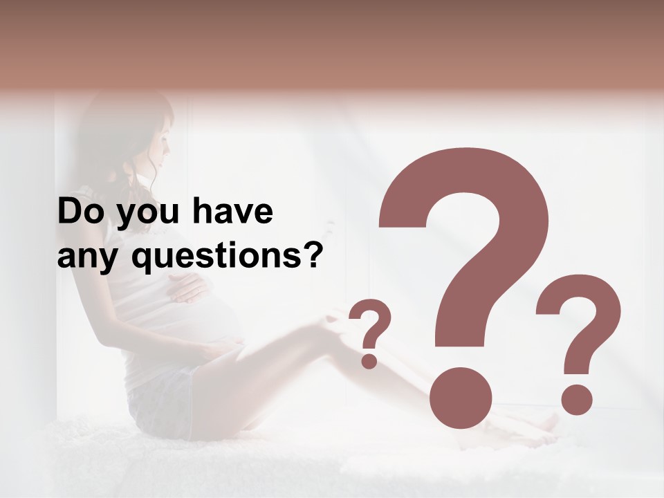 Caucasian Young Curtains PowerPoint Template