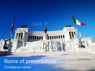 Statue Forum White PowerPoint Template