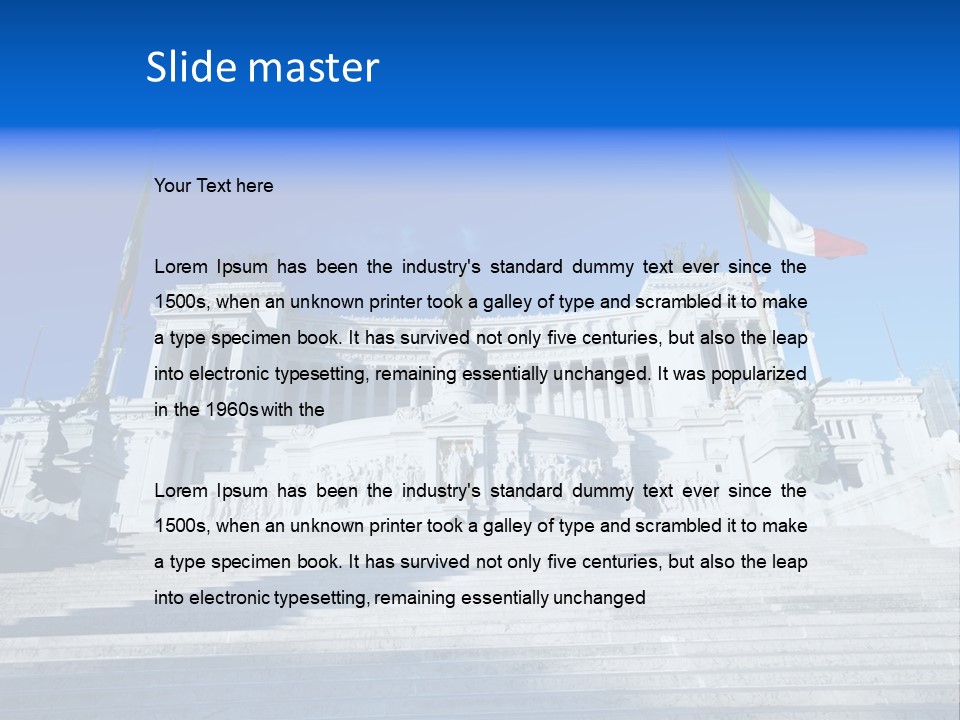 Statue Forum White PowerPoint Template