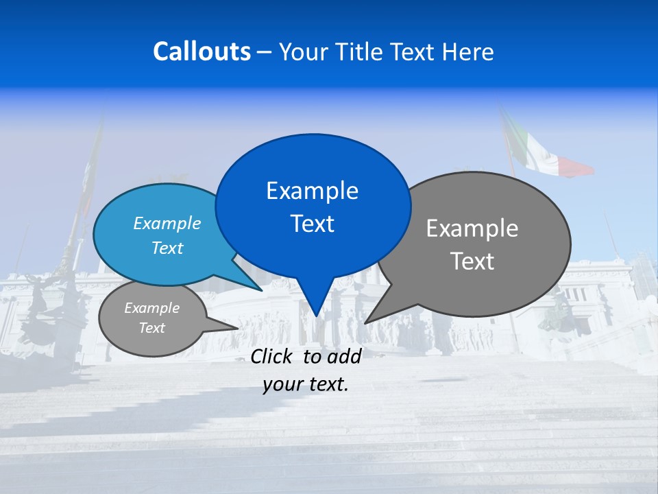 Statue Forum White PowerPoint Template