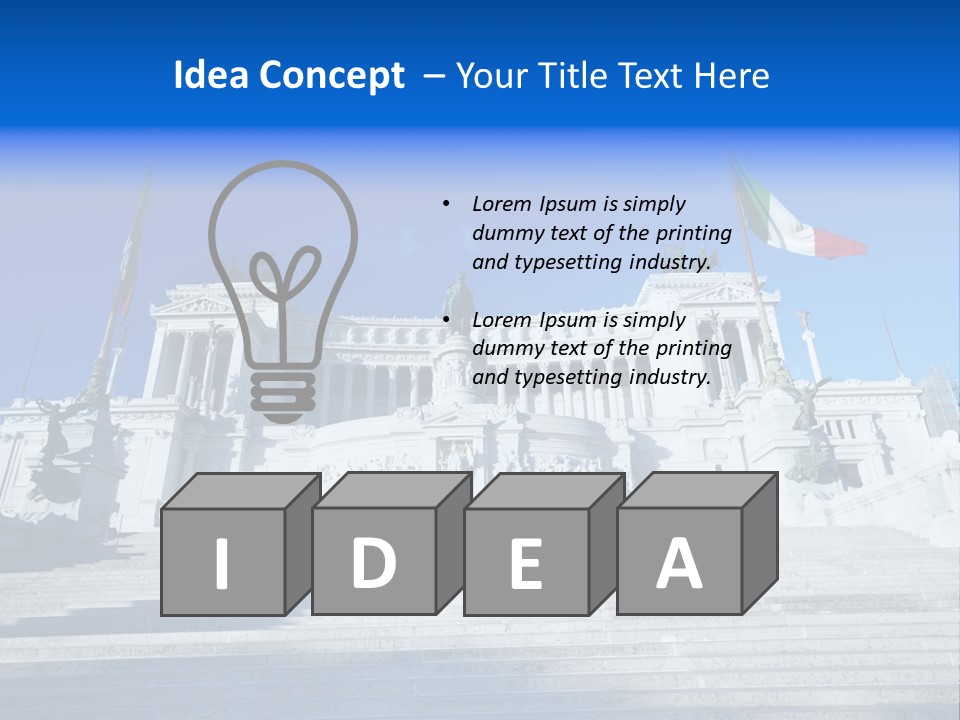 Statue Forum White PowerPoint Template