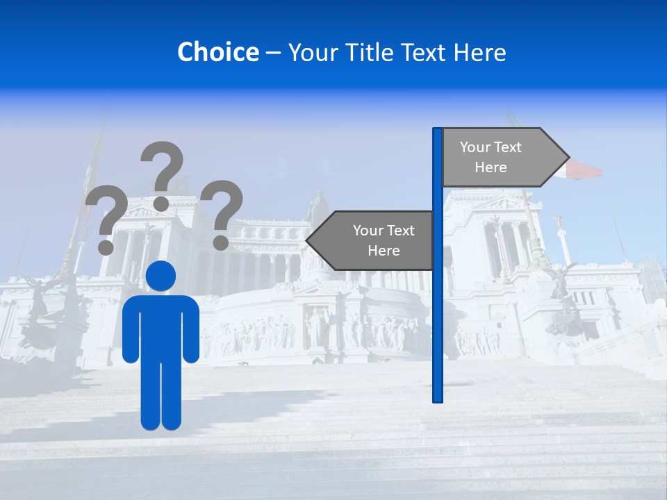 Statue Forum White PowerPoint Template