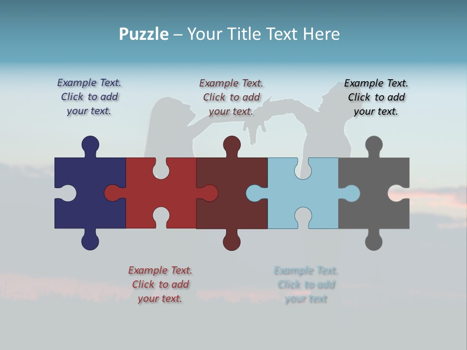 Teamwork Figure Humor PowerPoint Template