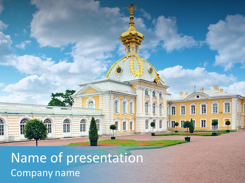 Baroque Golden Balustrade PowerPoint Template