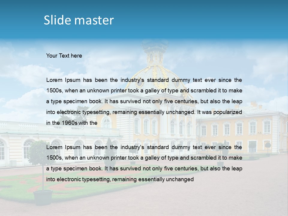 Baroque Golden Balustrade PowerPoint Template