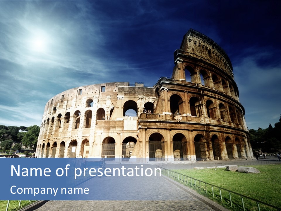 Grass Colosseo Old PowerPoint Template
