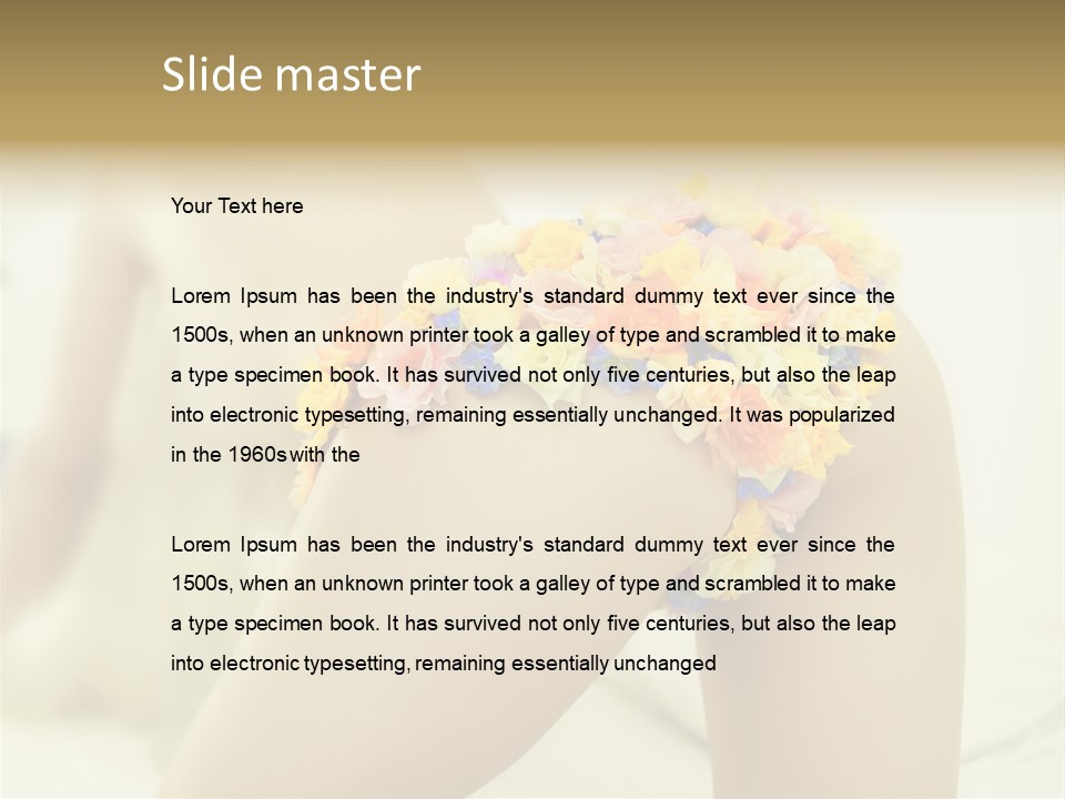 Shorts Posing Tenderness PowerPoint Template